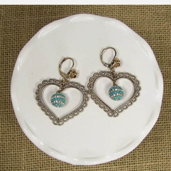 Nwt Betsey Johnson Anchors Away Heart Earrings - Picture 8 of 8